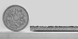 Fine grit - side view. Fine grit size comparison