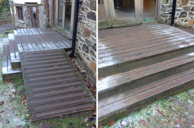 Non-slip decking strips are great in frosty conditions. Non-slip decking strips are great in frosty conditions.
