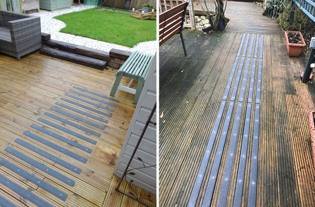 Wooden platforms and decking made safe, even in damp, wet or frosty conditions. Wooden platforms and decking made safe, even in damp, wet or frosty conditions.