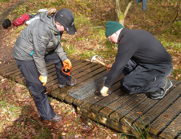 Safe Tread black non-slip decking strips. These were retro-fitted to an existing boardwalk to replace chickenwire... Safe Tread black non-slip decking strips. These were retro-fitted to an existing boardwalk to replace chickenwire...