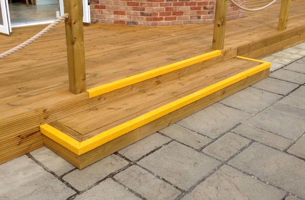 Anti-Slip Stair Nosings - designed to fit to the front of any step. Anti-Slip Stair Nosings - designed to fit to the front of any step.