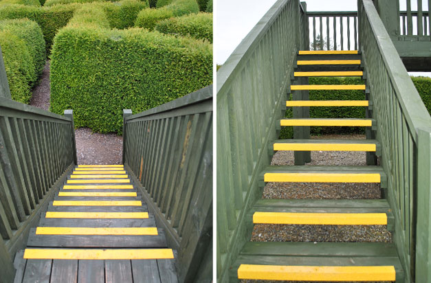 Anti slip stair nosing for a garden maze in Southern Ireland. Anti slip stair nosing for a garden maze in Southern Ireland.