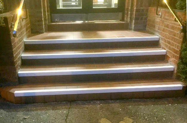 Anti slip stair nosing is also available in white and Plexiglo glow in the dark white. Anti slip stair nosing is also available in white and Plexiglo glow in the dark white.