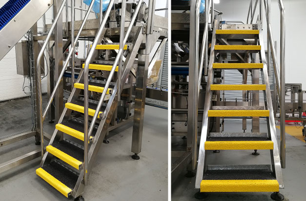 Non slip Stair Treads Health and Safety installation for a snacks manufacturer. Non slip Stair Treads Health and Safety installation for a snacks manufacturer.