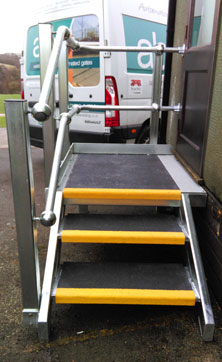Anti slip stair treads door access platform. Anti slip stair treads door access platform.